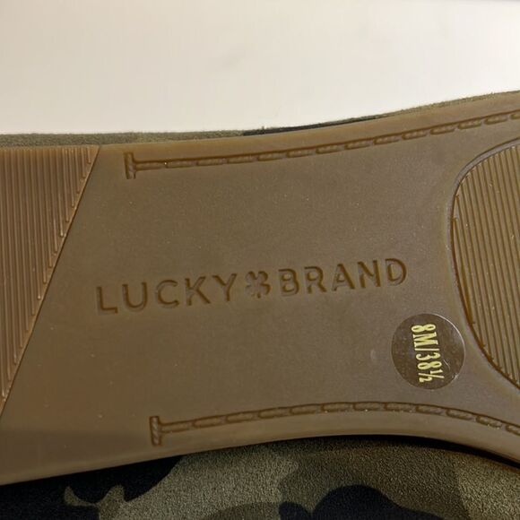Lucky Brand Camo Green Suede Flats Shoes Size 8‎ - Picture 11 of 13